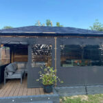 Premium Wooden Structure canvas Panels in Sunbrella Plus Charcoal Pique