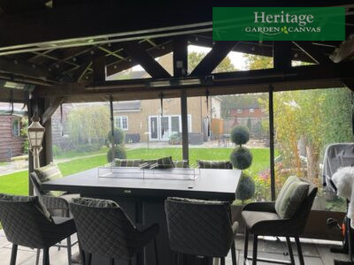 Garden Bar Canvas Panels in Sunbrella Plus Taupe