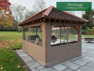 Garden Room Canvas Panels in Sunbrella Plus Taupe