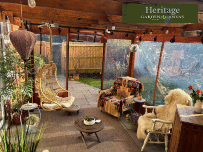 Pergola Panels in Sunbrella Plus Gobi