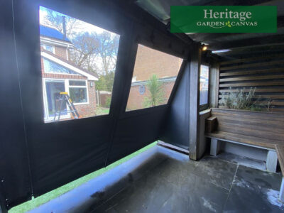 Wooden Gazebo Panels in Sunbrella Plus Flanelle